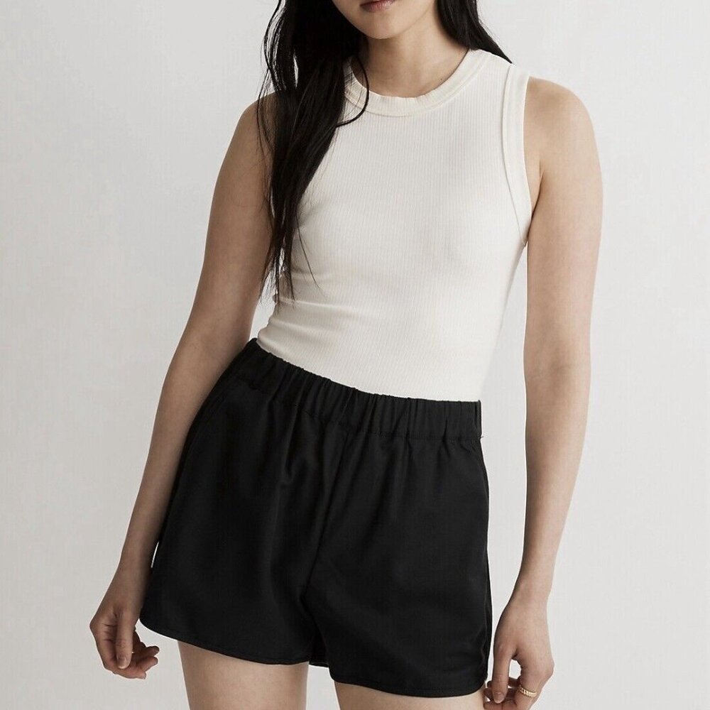 Madewell Pull-On Shorts Almost Black Size Small